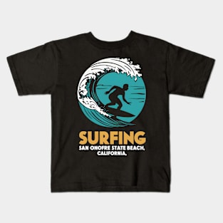 Surfing San Onofre State Beach California | Surfing Lovers Gifts Kids T-Shirt